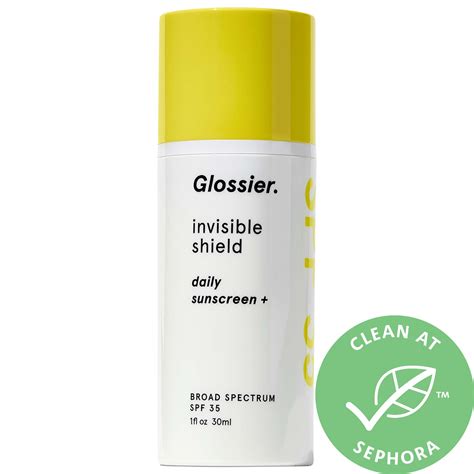 glossier invisible shield sunscreen.